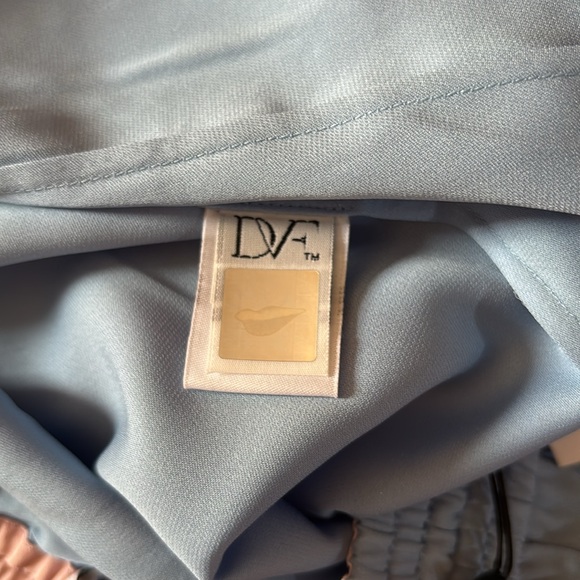 DVF Faustyn Cool Blue Silk Pajama Pants - Picture 7 of 8